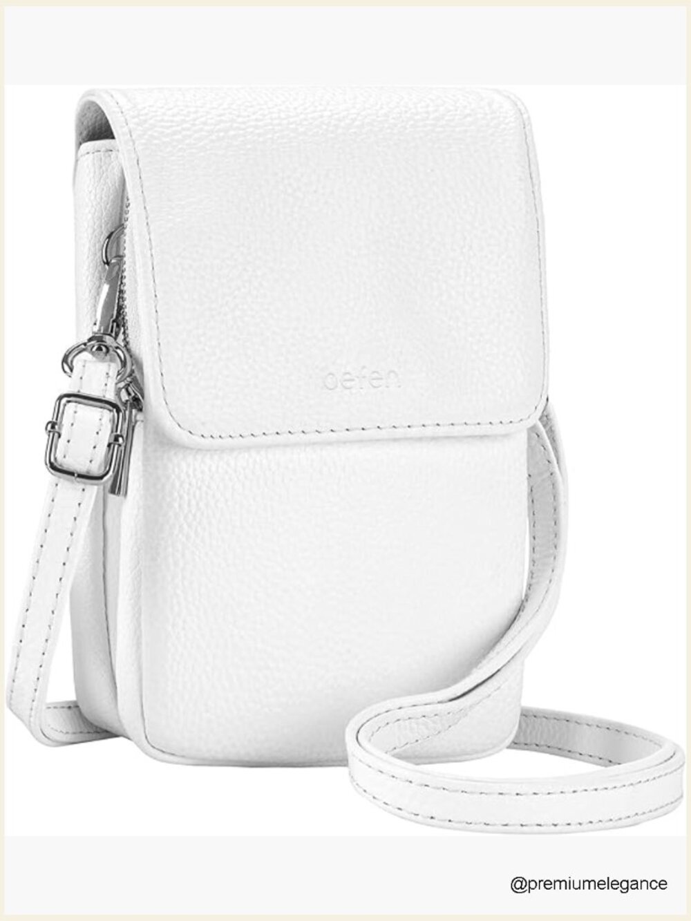 Genuine Leather Crossbody Bag with RFID Blocking Card Slots